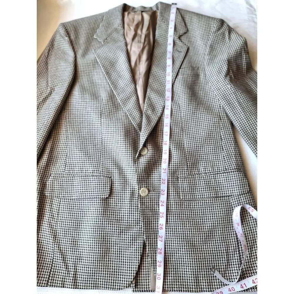 Vtg Bill Blass Boardroom Houndstooth Blazer Blazer Suit Jacket Men Union Made US